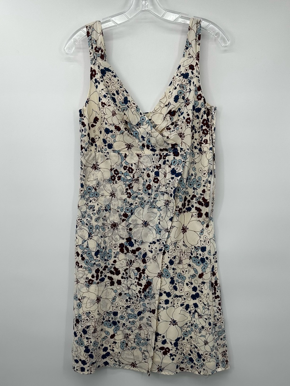 Patagonia Sleeveless Blue cream brown floral Dress size 4